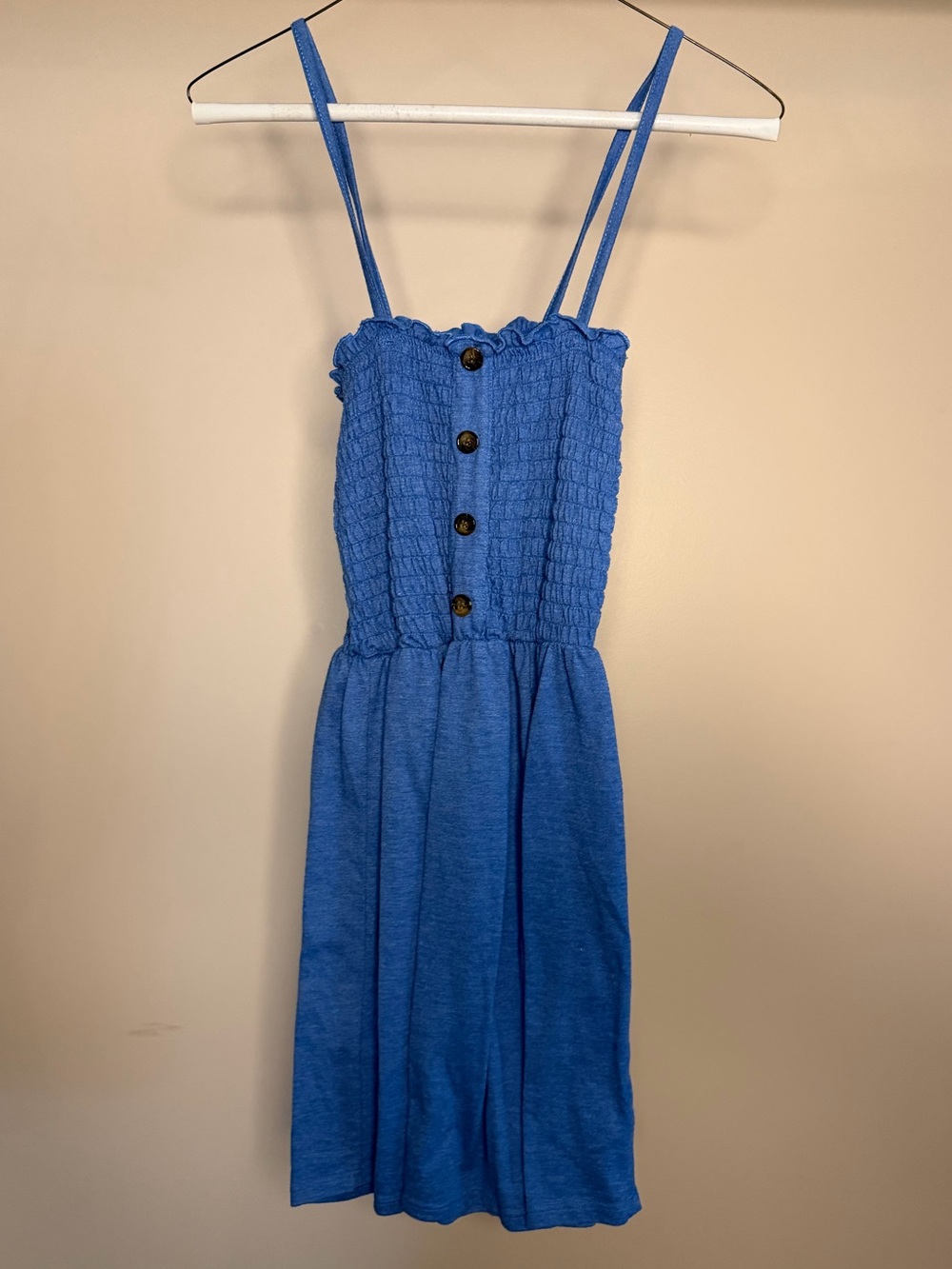 Blue Buttoned Mini Dress
